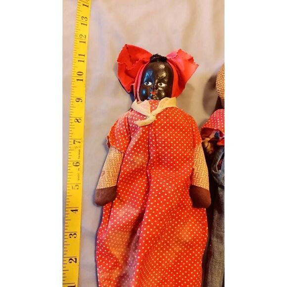 Vintage souvenirs of New Orleans black dolls 12-in tall hand-painted in fair con - Picture 3 of 6